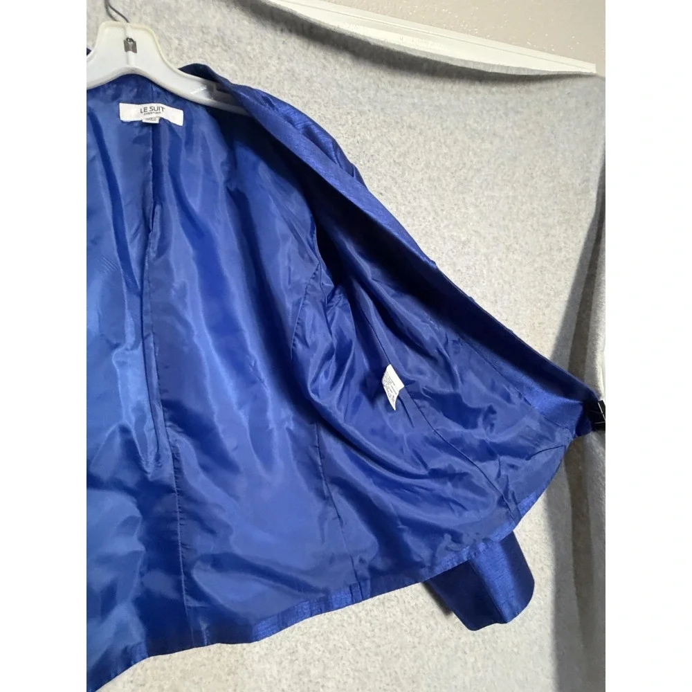 Le Suit Skirt Suit Womens 16 Blue 2 Piece Jacket Skirt Lined Career Workwear